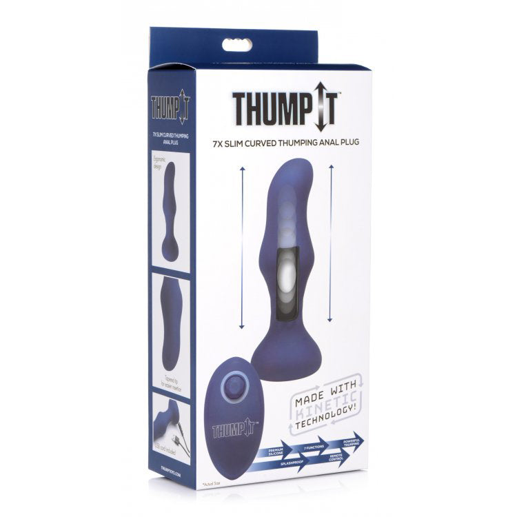 Thump-It Slim Curved Thumping Anal Plug | 848518036698 | Discreet Personal Wellness