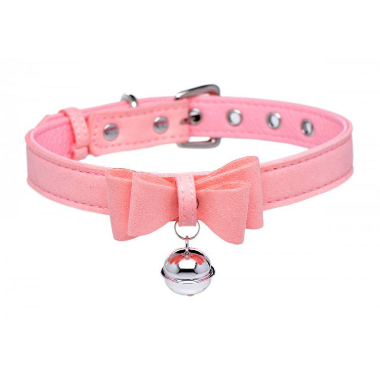 Master Series Golden Kitty Cat Bell Collar Pink/Silver | 848518037589 | Discreet Personal Wellness