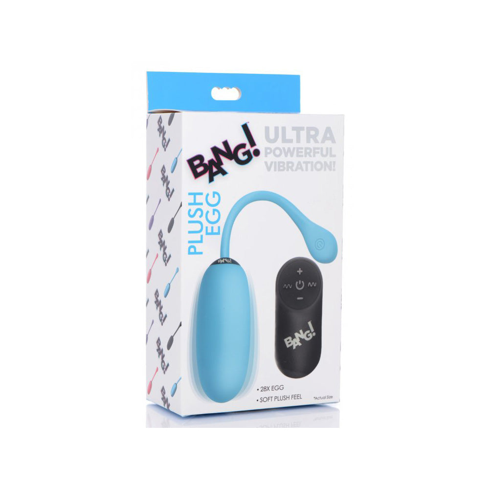 Bang! 28X Plush Egg & Remote Control Blue | 848518040091 | Discreet Personal Wellness