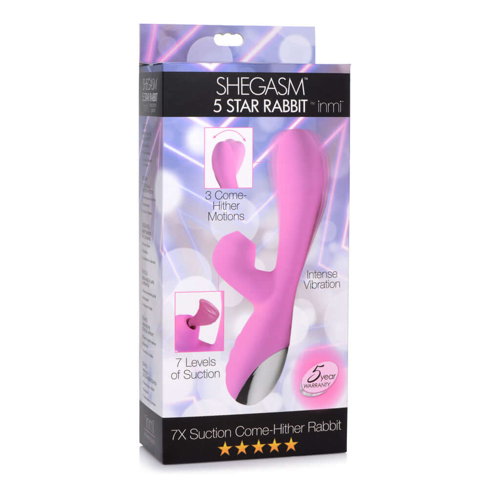 Shegasm Suction Come Hither Rabbit Pink | 848518042361 | Discreet Personal Wellness