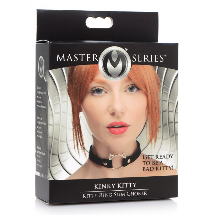 Master Series Kinky Kitty Ring Slim Choker Black | 848518043597 | Discreet Personal Wellness
