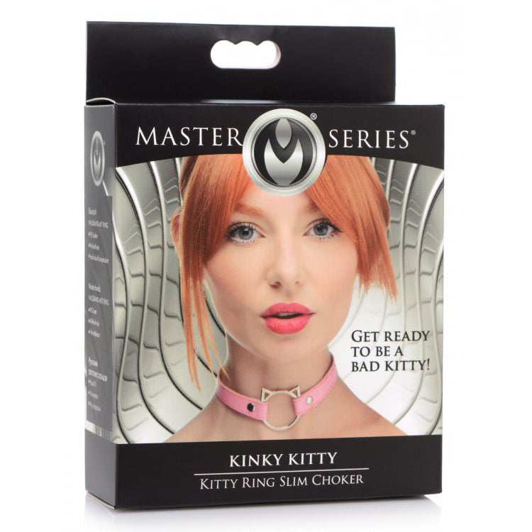 Master Series Kinky Kitty Ring Slim Choker Pink | 848518043603 | Discreet Personal Wellness