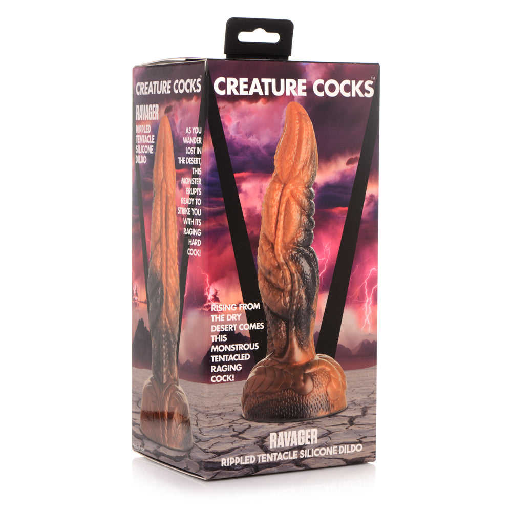Creature Penis Ravager Rippled Tentacle Silicone Dildo | 848518046703 | Discreet Personal Wellness