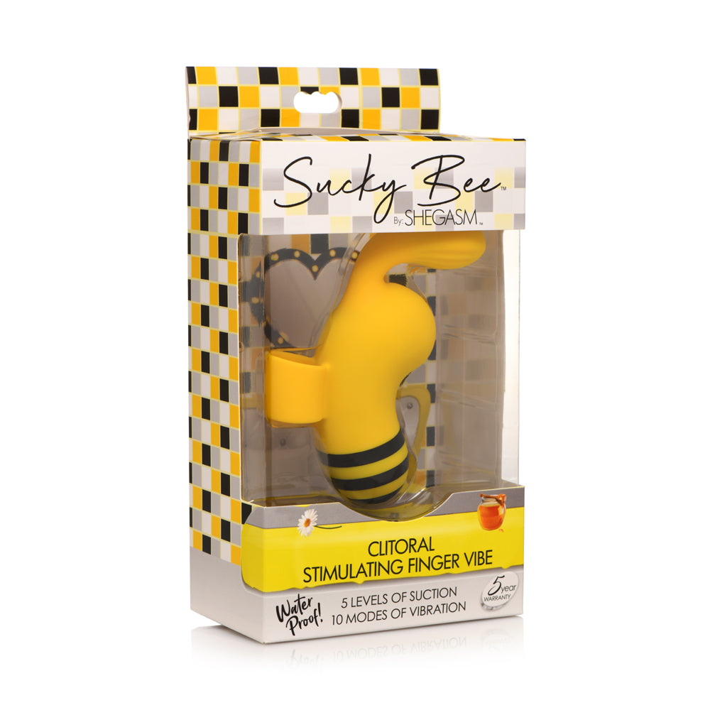 Shegasm Sucky Bee Clitoral Stimulating Finger Vibe | 848518047502 | Discreet Personal Wellness