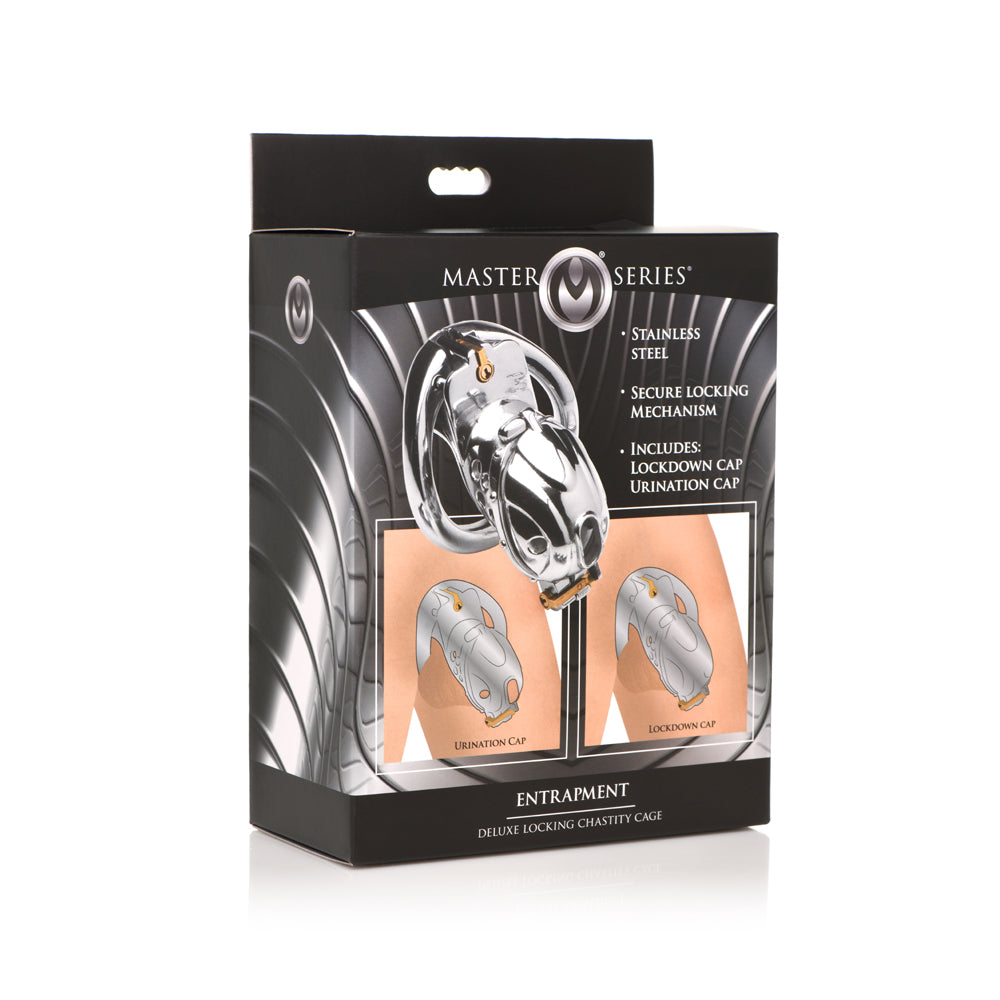 Master Series Deluxe Locking Chastity Cage | 848518048998 | Discreet Personal Wellness