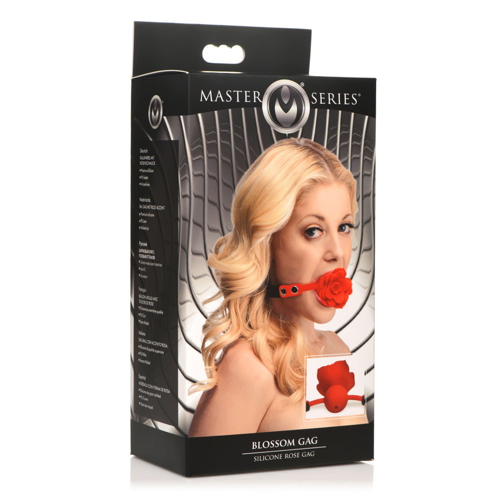 Master Series Blossom Gag Silicone Rose Gag | 848518049124 | Discreet Personal Wellness