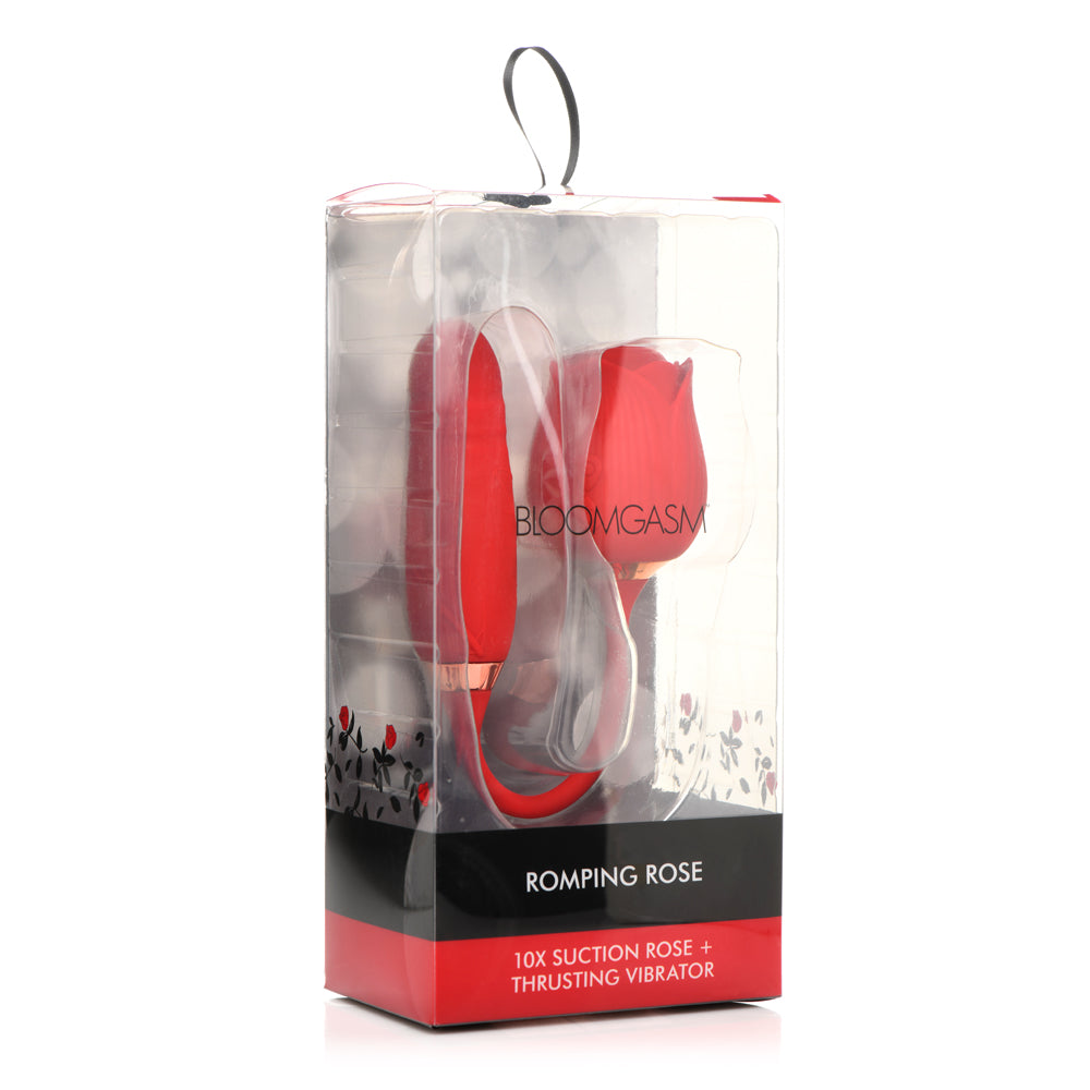 Bloomgasm Romping Rose 10X Suction Rose & Thrusting Vibrator | 848518051394 | Discreet Personal Wellness