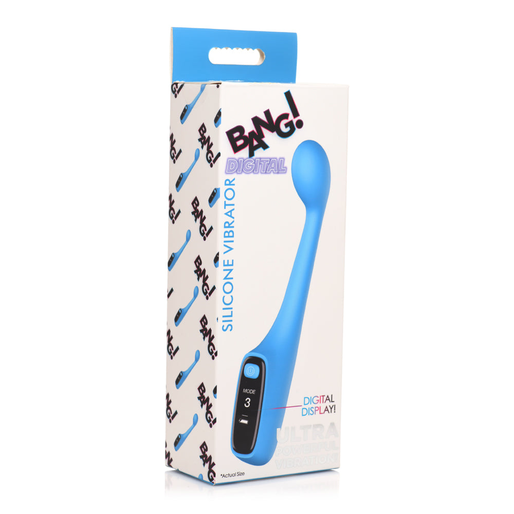 Bang! Digital Silicone G-Spot Vibrator Blue | 848518055316 | Discreet Personal Wellness