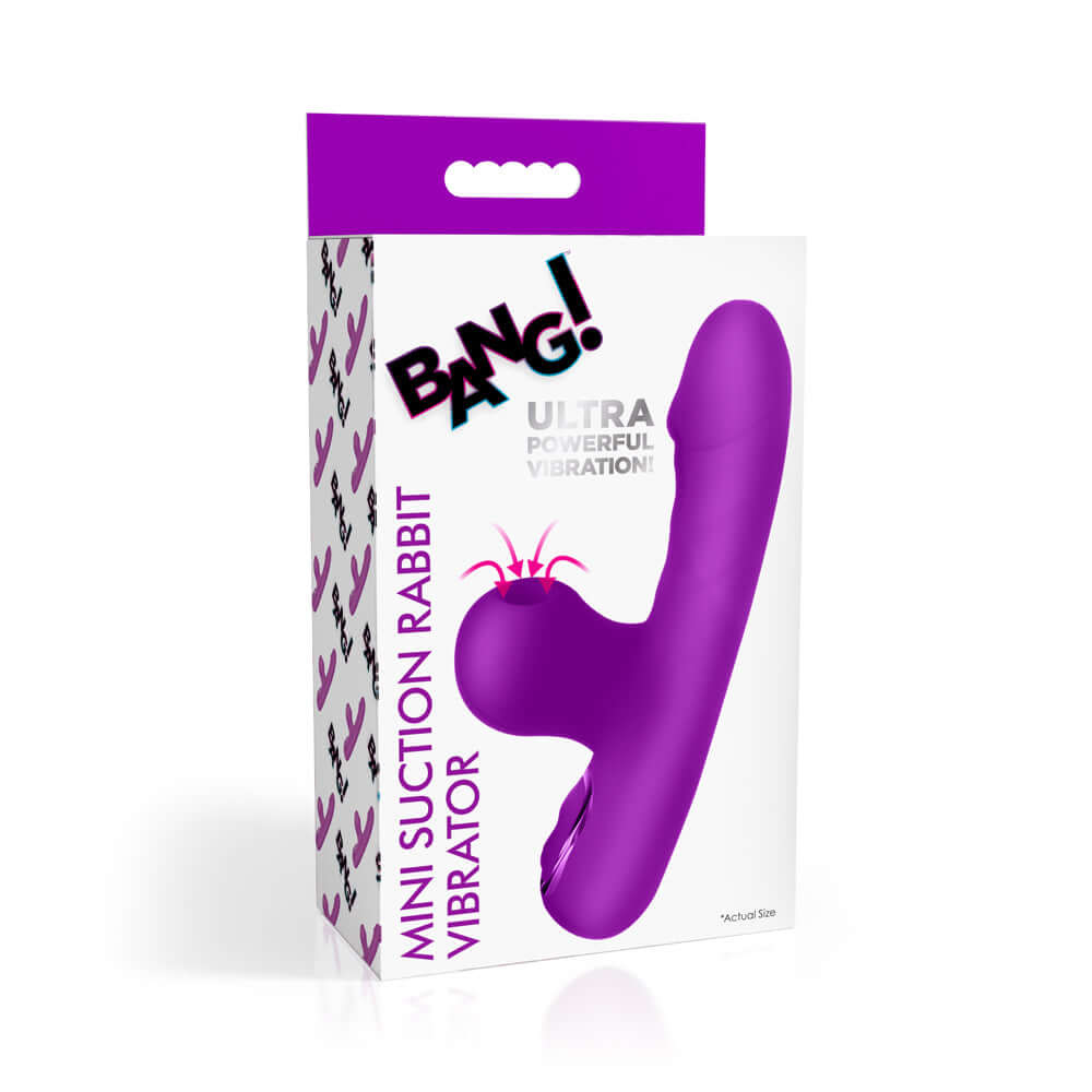 Bang! Mini Suction Rabbit Vibrator Purple | 848518055736 | Discreet Personal Wellness