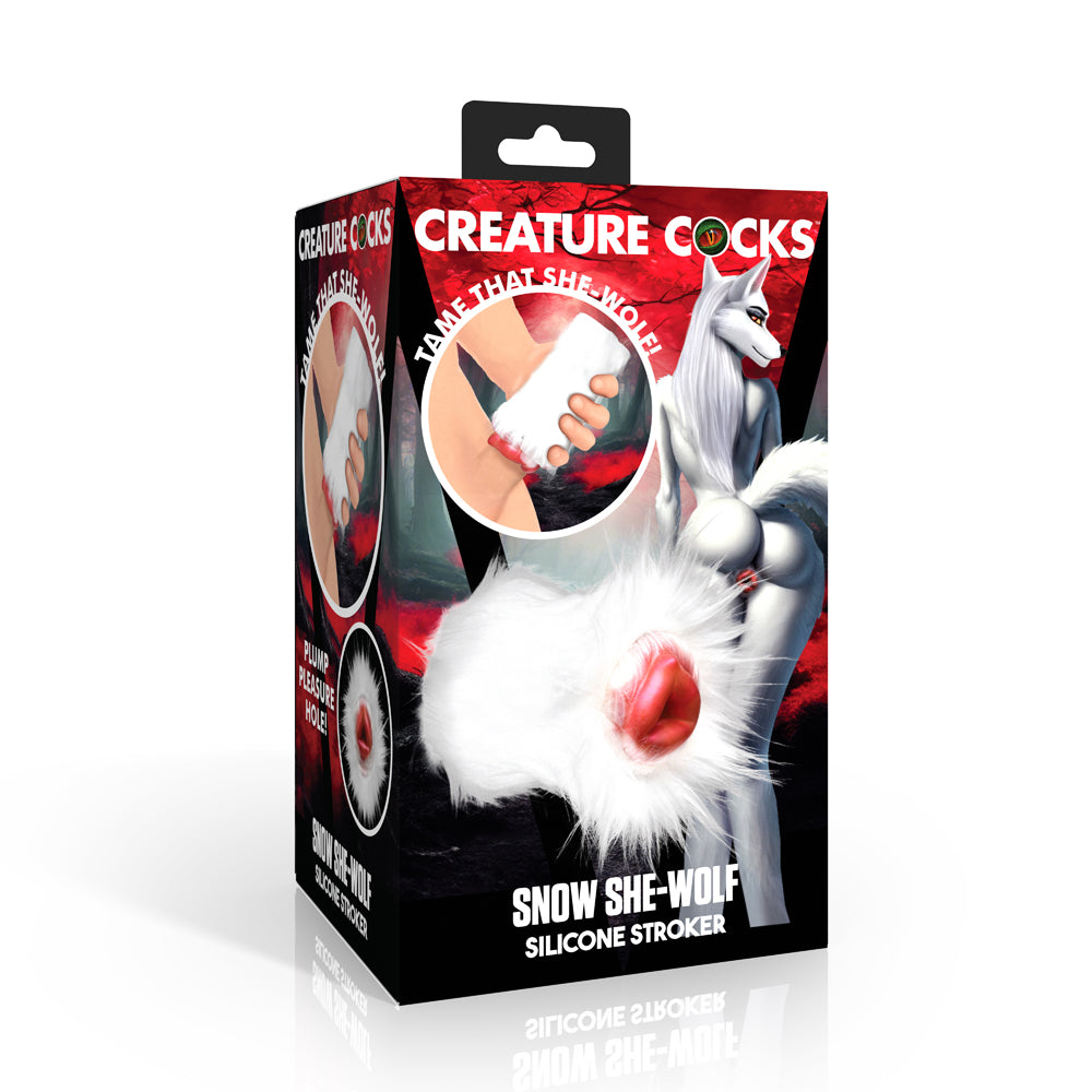 Creature Penis Snow She-Wolf Silicone Stroker | 848518057914 | Discreet Personal Wellness