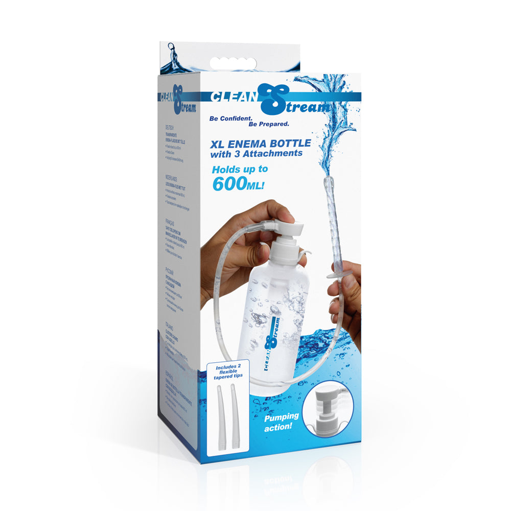 Cleanstream XL Enema Bottle With 3 Attachments | 848518058324 | Discreet Personal Wellness