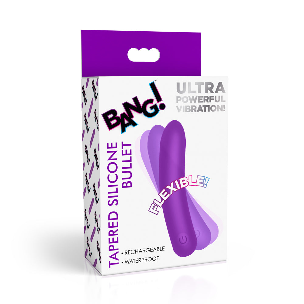 Bang! Tapered Flexible Silicone Bullet Purple | 848518059512 | Discreet Personal Wellness
