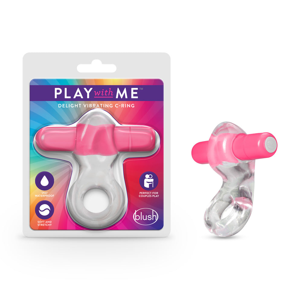 Play With Me Delight Vibrating C-Ring Pink | 850002870428 | Discreet Personal Wellness