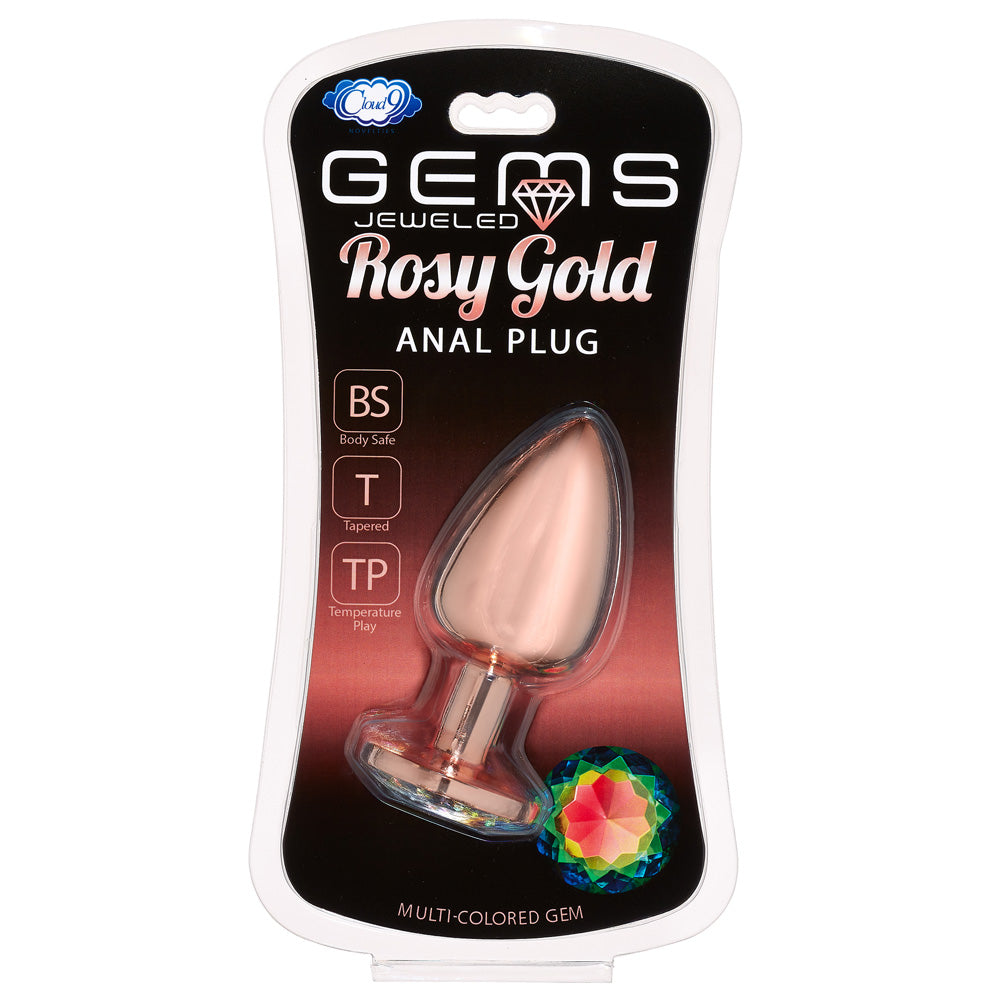 Gems Rosy Gold Anal Plug Large | 850013016747 | Discreet Personal Wellness