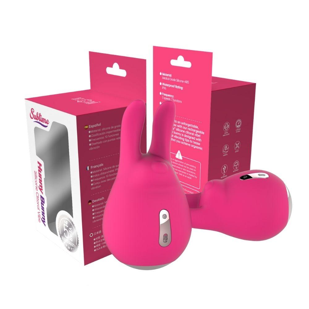 Sublime Hunny Bunny Silicone Clitoral Vibe Pink | 850017269156 | Discreet Personal Wellness