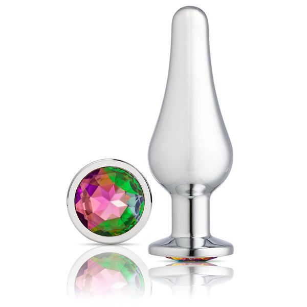 Cloud 9 Gems Silver Chromed Tall Anal Plug Small | 853545008136 | Discreet Personal Wellness