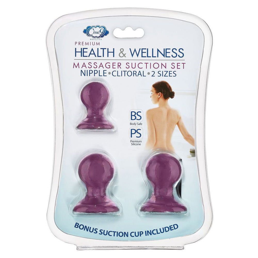 Cloud 9 Health & Wellness Nipple-Clitoral Suction Kit Plum | 853545008990 | Discreet Personal Wellness