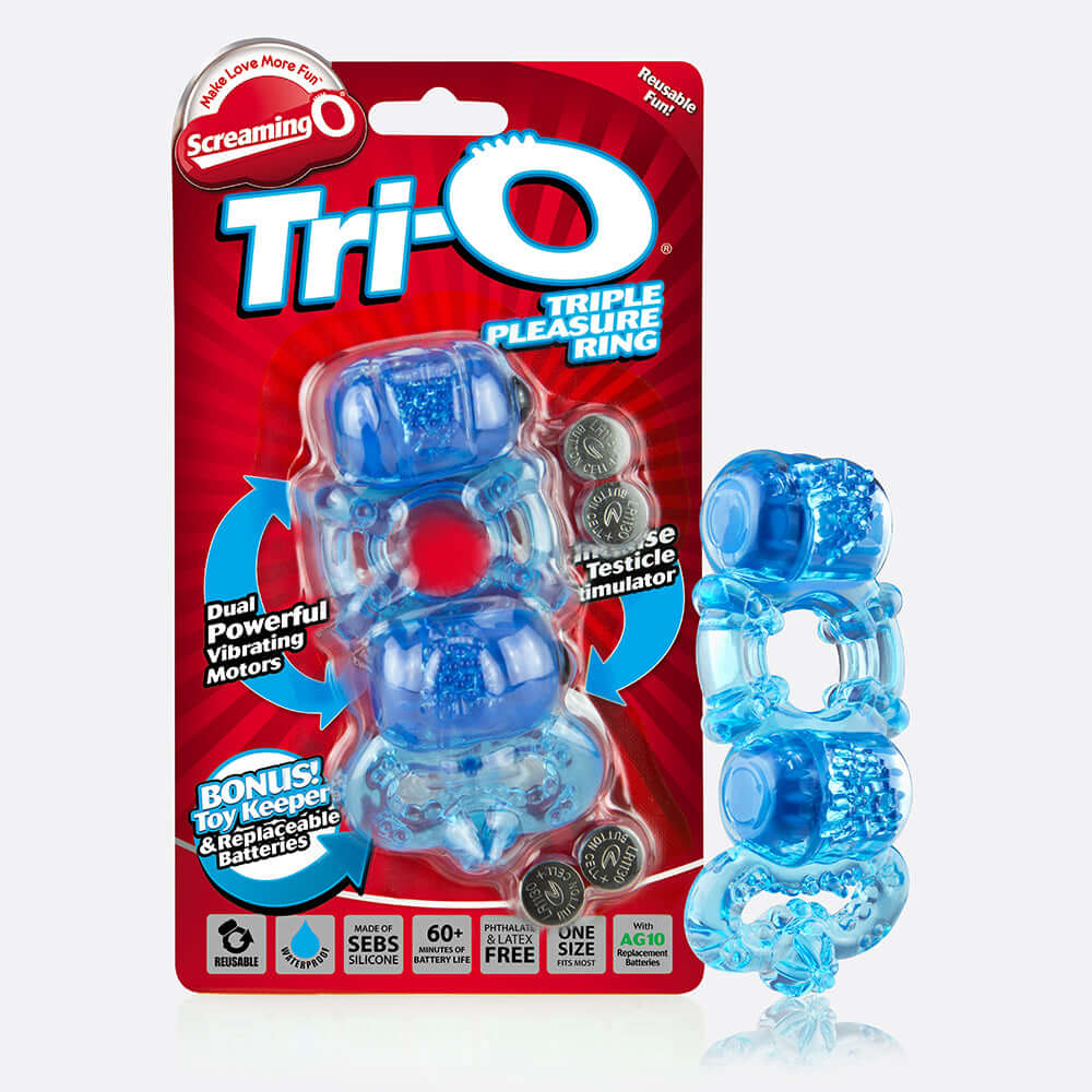 Screaming O Tri-O Blue 1 Ct | 854885001849 | Discreet Personal Wellness