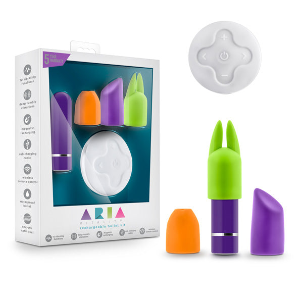 Aria Vitality Bullet Kit Plum | 855215007807 | Discreet Personal Wellness