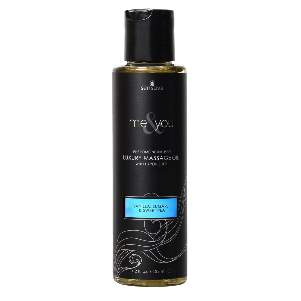 Me & You Vanilla, Sugar & Sweet Pea Massage Oil 4.2 oz. Bottle | 855559007136 | Discreet Personal Wellness