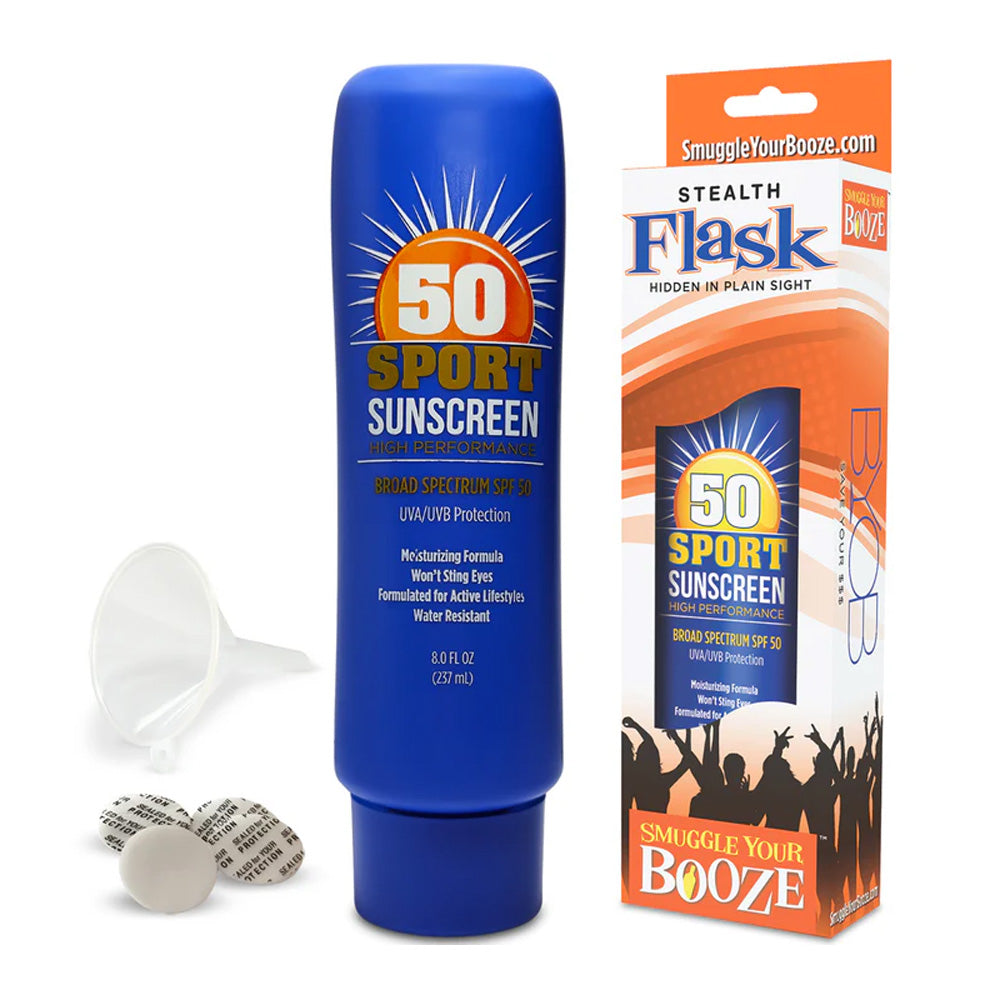 SPF 50 Sunscreen 8 oz. Flask | 857893008145 | Discreet Personal Wellness