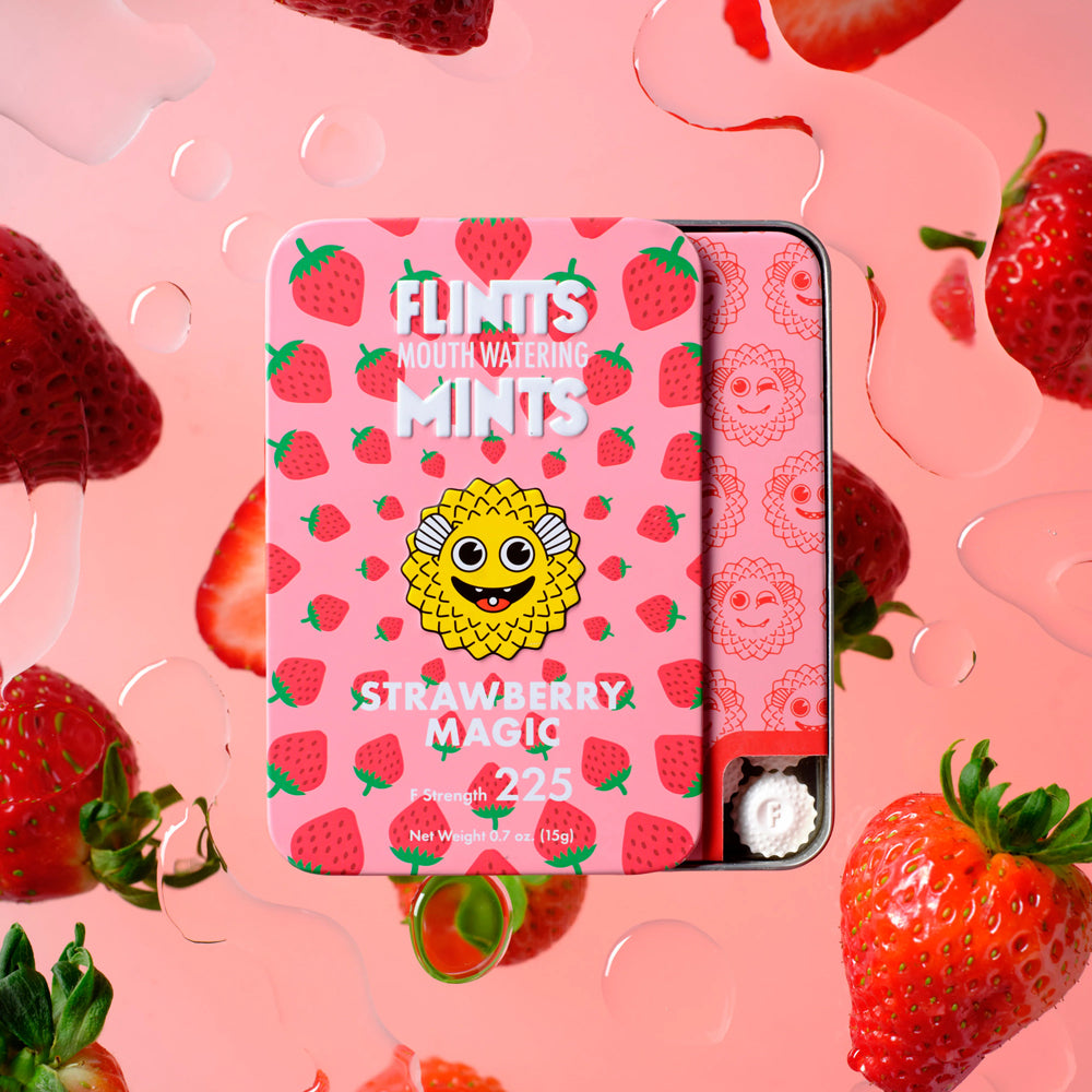 Flintts Mints Strawberry Magic F Strength 225 | 860000693363 | Discreet Personal Wellness