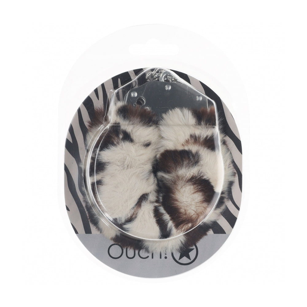 Ouch! Heavy-Duty Fluffy Handcuffs Snowleopard | 8714273042781 | Discreet Personal Wellness