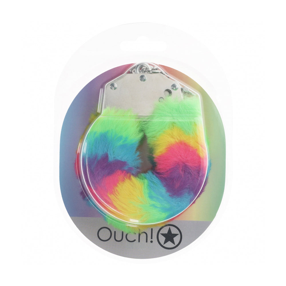 Ouch! Heavy-Duty Fluffy Handcuffs Multicolor 1 | 8714273042989 | Discreet Personal Wellness