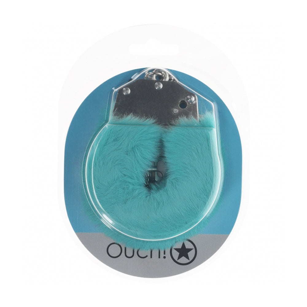 Ouch! Heavy-Duty Fluffy Handcuffs Blue | 8714273043047 | Discreet Personal Wellness