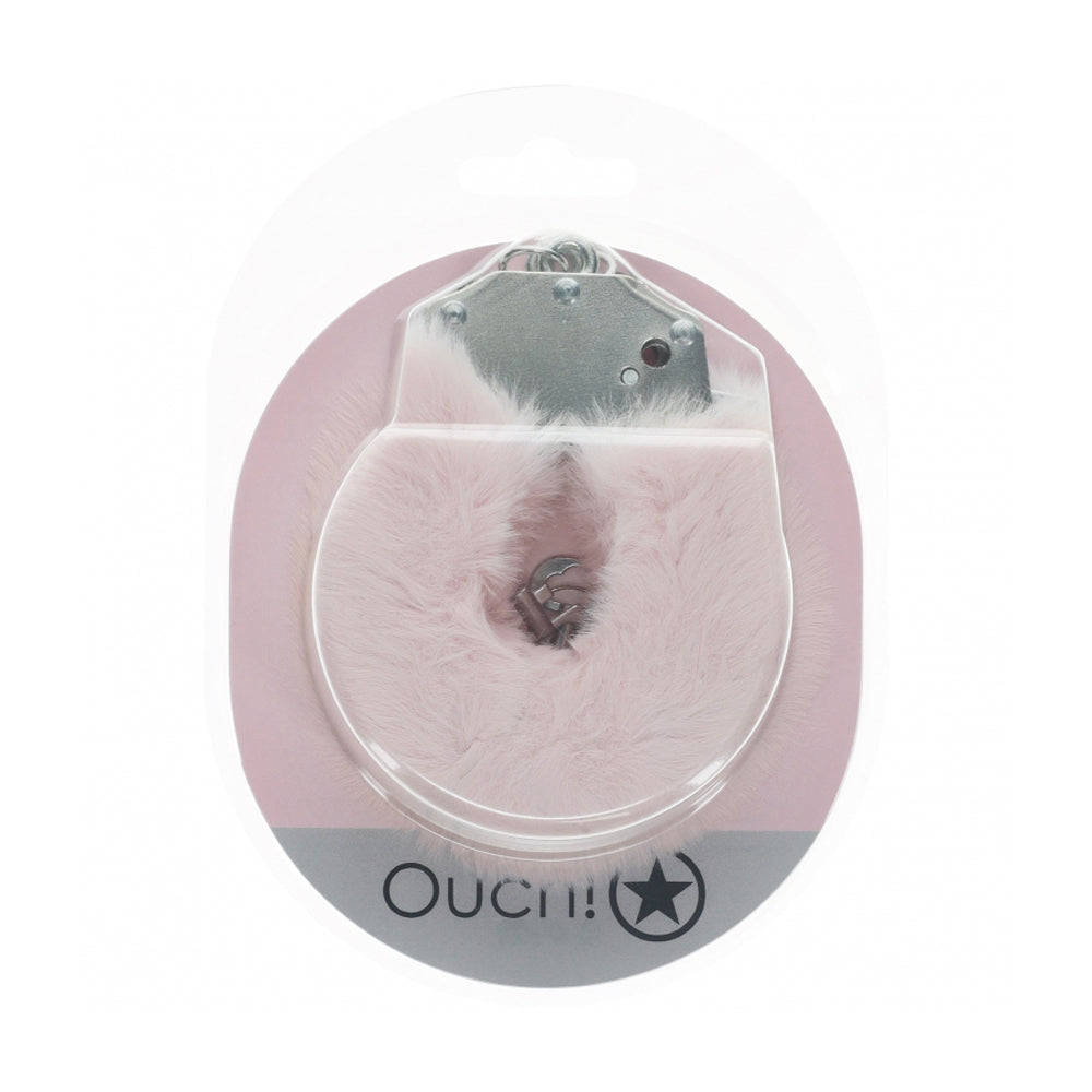 Ouch! Heavy-Duty Fluffy Handcuffs Powder Pink | 8714273043054 | Discreet Personal Wellness