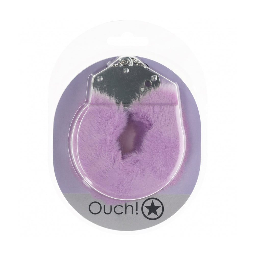 Ouch! Heavy-Duty Fluffy Handcuffs Lavander | 8714273043108 | Discreet Personal Wellness