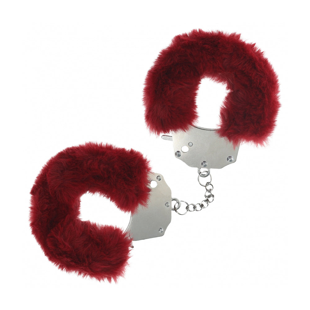 Ouch! Heavy-Duty Fluffy Handcuffs Burgundy | 8714273043139 | Discreet Personal Wellness