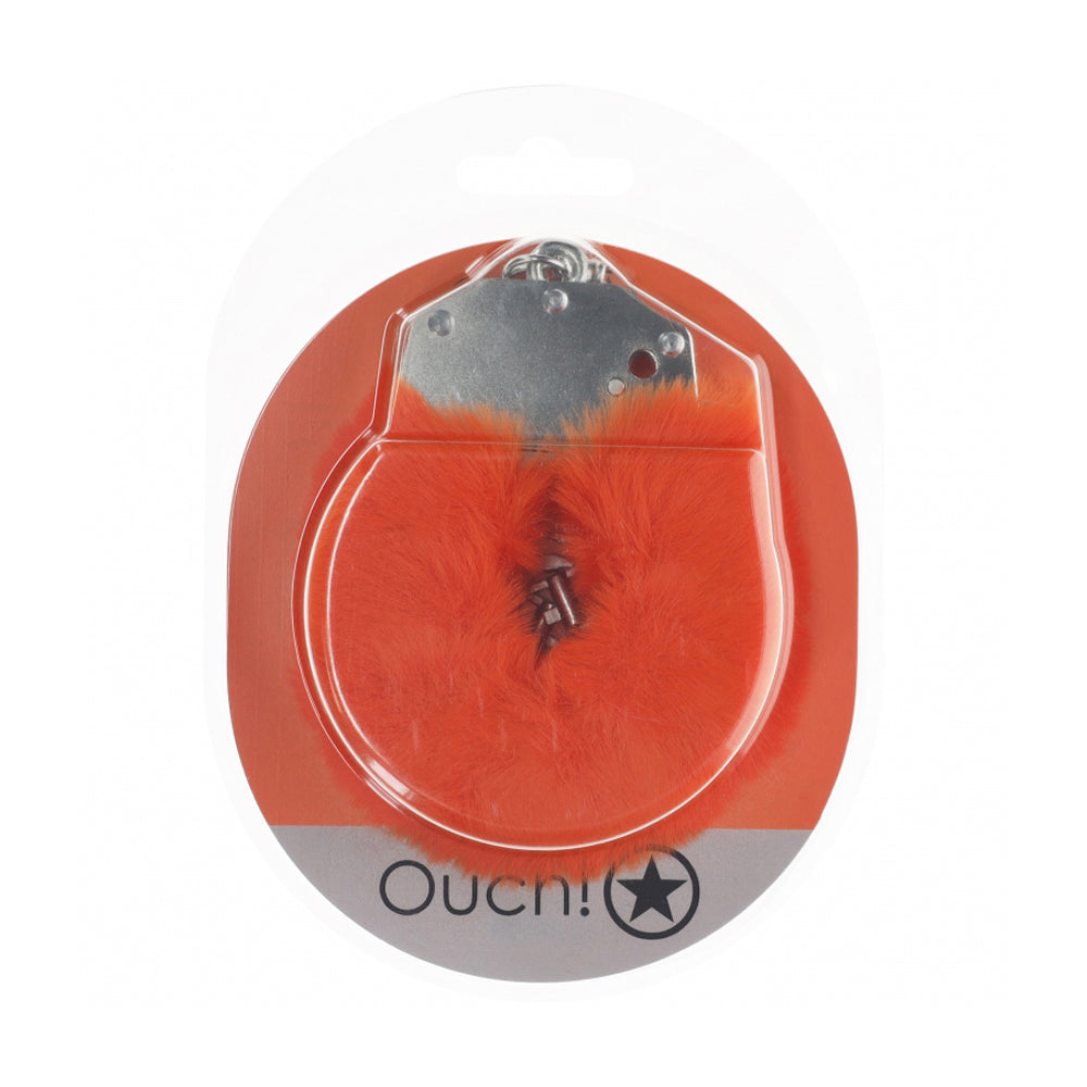 Ouch! Heavy-Duty Fluffy Handcuffs Orange | 8714273043153 | Discreet Personal Wellness