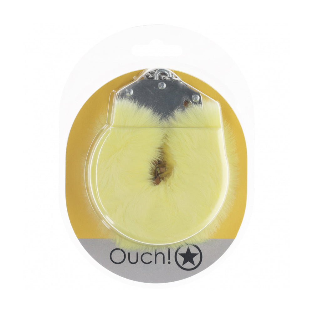 Ouch! Heavy-Duty Fluffy Handcuffs Yellow | 8714273043160 | Discreet Personal Wellness