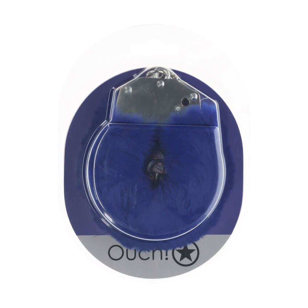 Ouch! Heavy-Duty Fluffy Handcuffs Navy | 8714273043177 | Discreet Personal Wellness