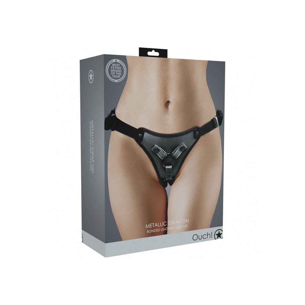 Ouch! Metallic Strap On Gun Metal | 8714273051738 | Discreet Personal Wellness