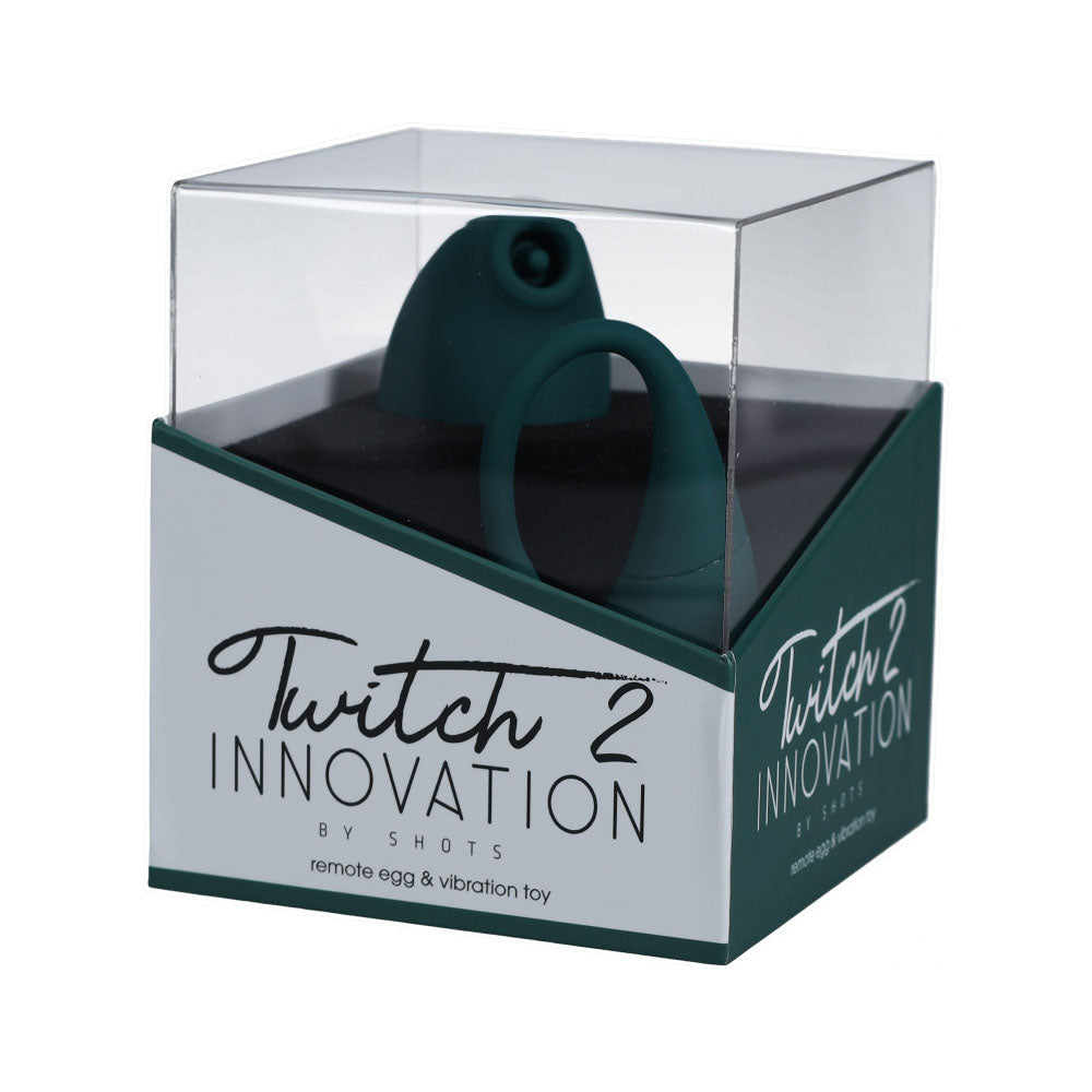 Twitch 2 Rechargeable Suction & Flapping Vibrator With Remote Control Vibrating Egg Forest Green | 8714273051943 | Discreet Personal Wellness