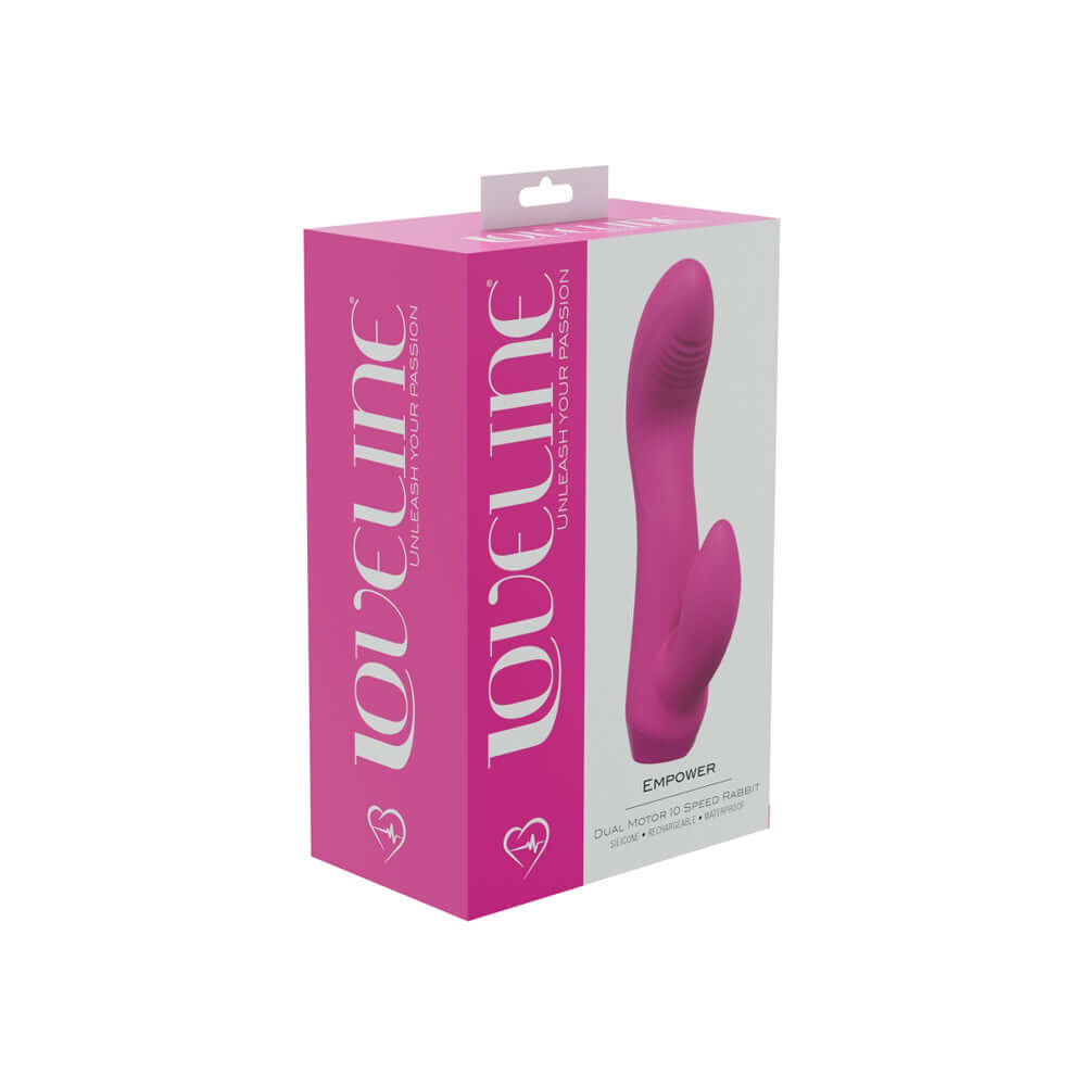 Empower Dual Motor 10 Speed Rabbit Silicone Rechargeable Waterproof Pink | 8714273053909 | Discreet Personal Wellness
