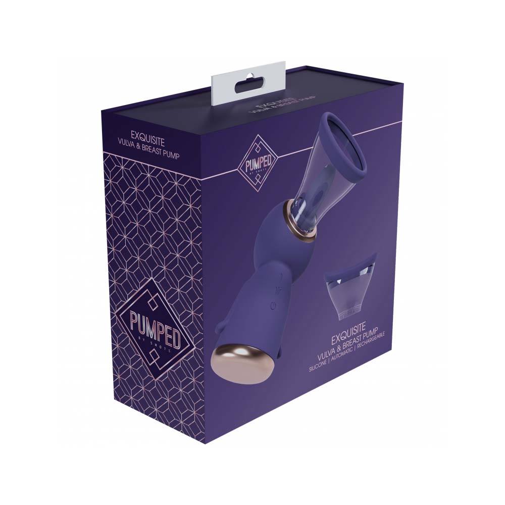 Pumped Exquisite Automatic 13-Speed Silicone Rechargeable Vulva & Breast Pump Purple | 8714273054883 | Discreet Personal Wellness