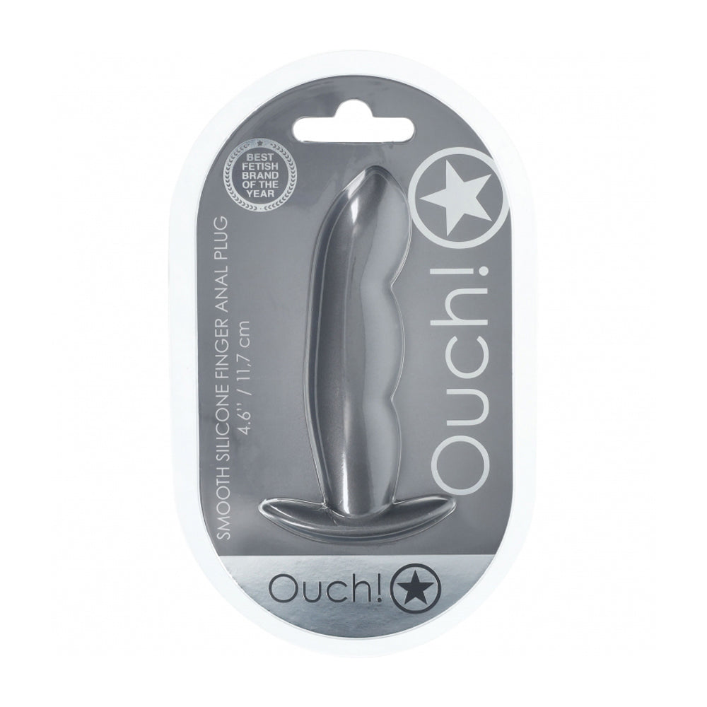 Ouch! Finger Anal Plug Silicone Gun Metal | 8714273057075 | Discreet Personal Wellness