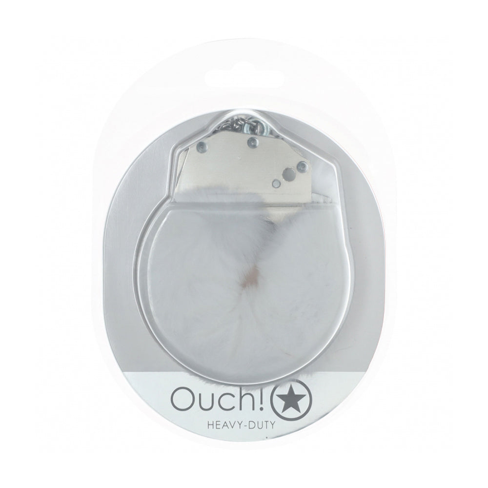 Ouch! Heavy-Duty Fluffy Handcuffs White | 8714273058133 | Discreet Personal Wellness