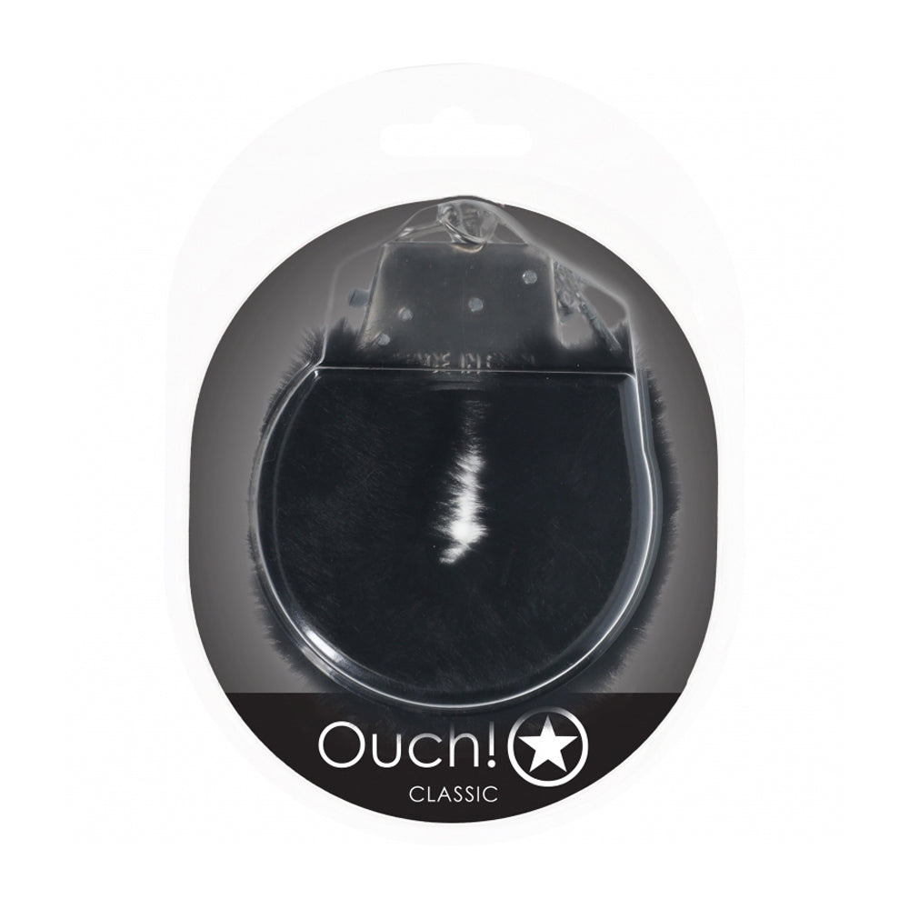 Ouch! Classic Fluffy Handcuffs Black | 8714273058218 | Discreet Personal Wellness
