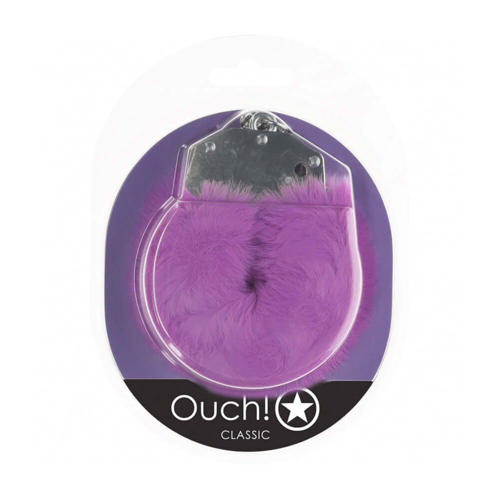 Ouch! Classic Fluffy Handcuffs Purple | 8714273058232 | Discreet Personal Wellness