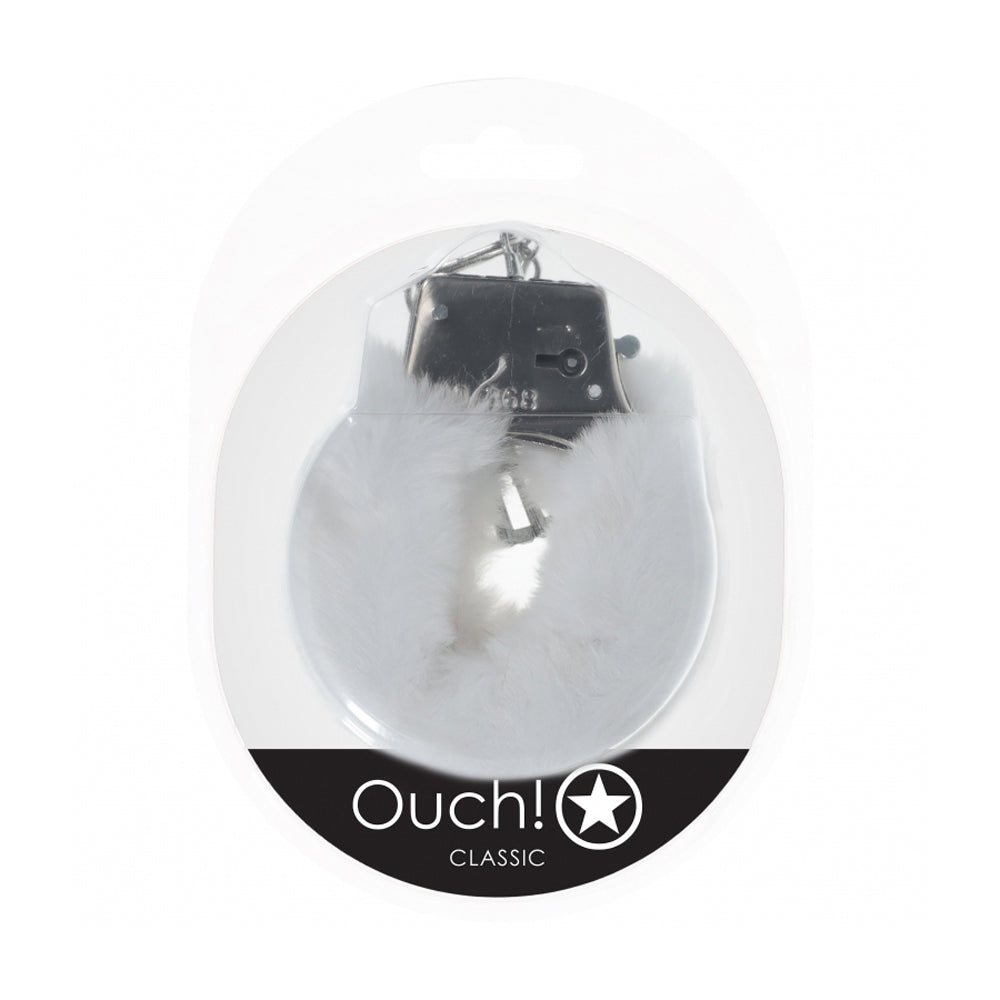 Ouch! Classic Fluffy Handcuffs White | 8714273058256 | Discreet Personal Wellness
