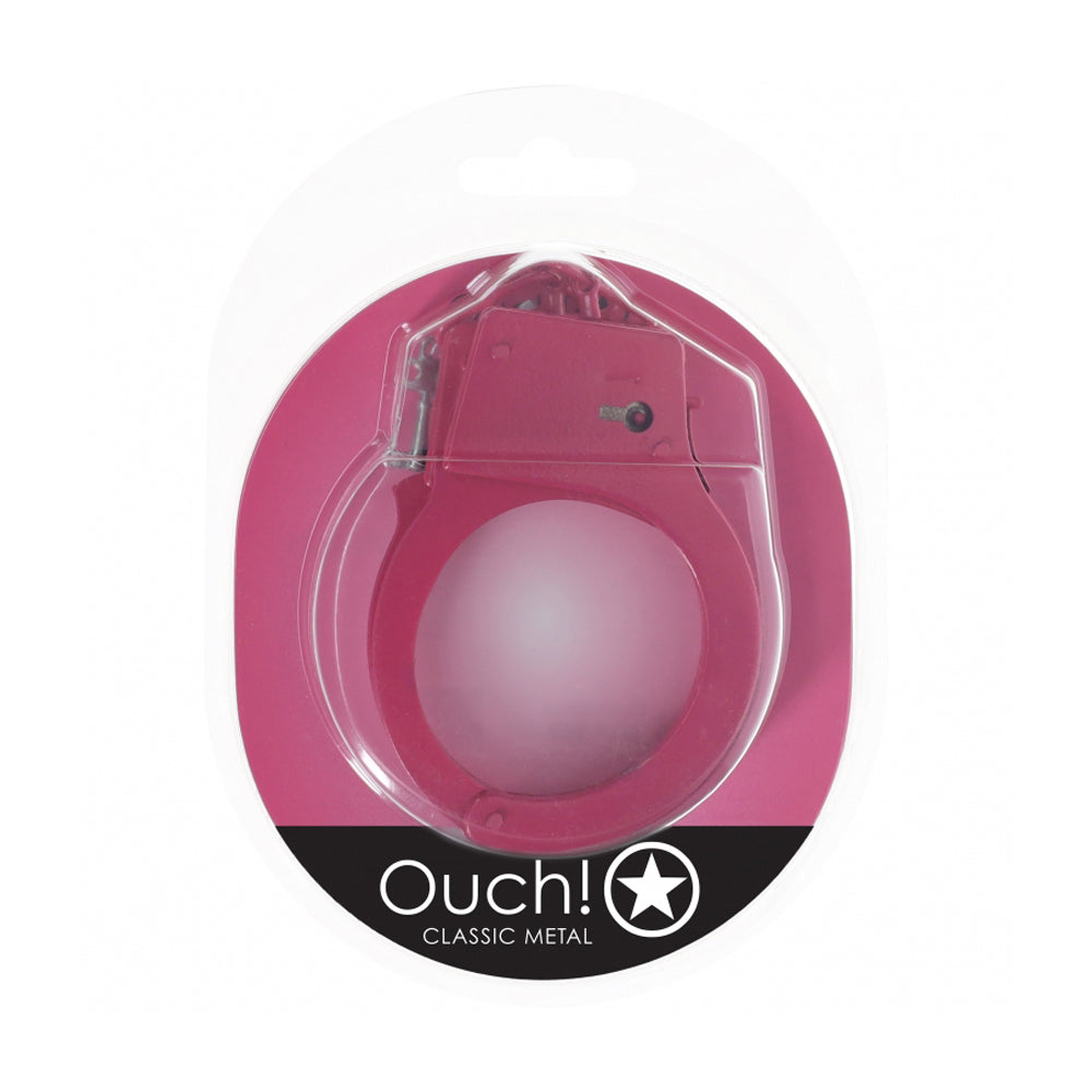 Ouch! Classic Metal Handcuffs Pink | 8714273058270 | Discreet Personal Wellness