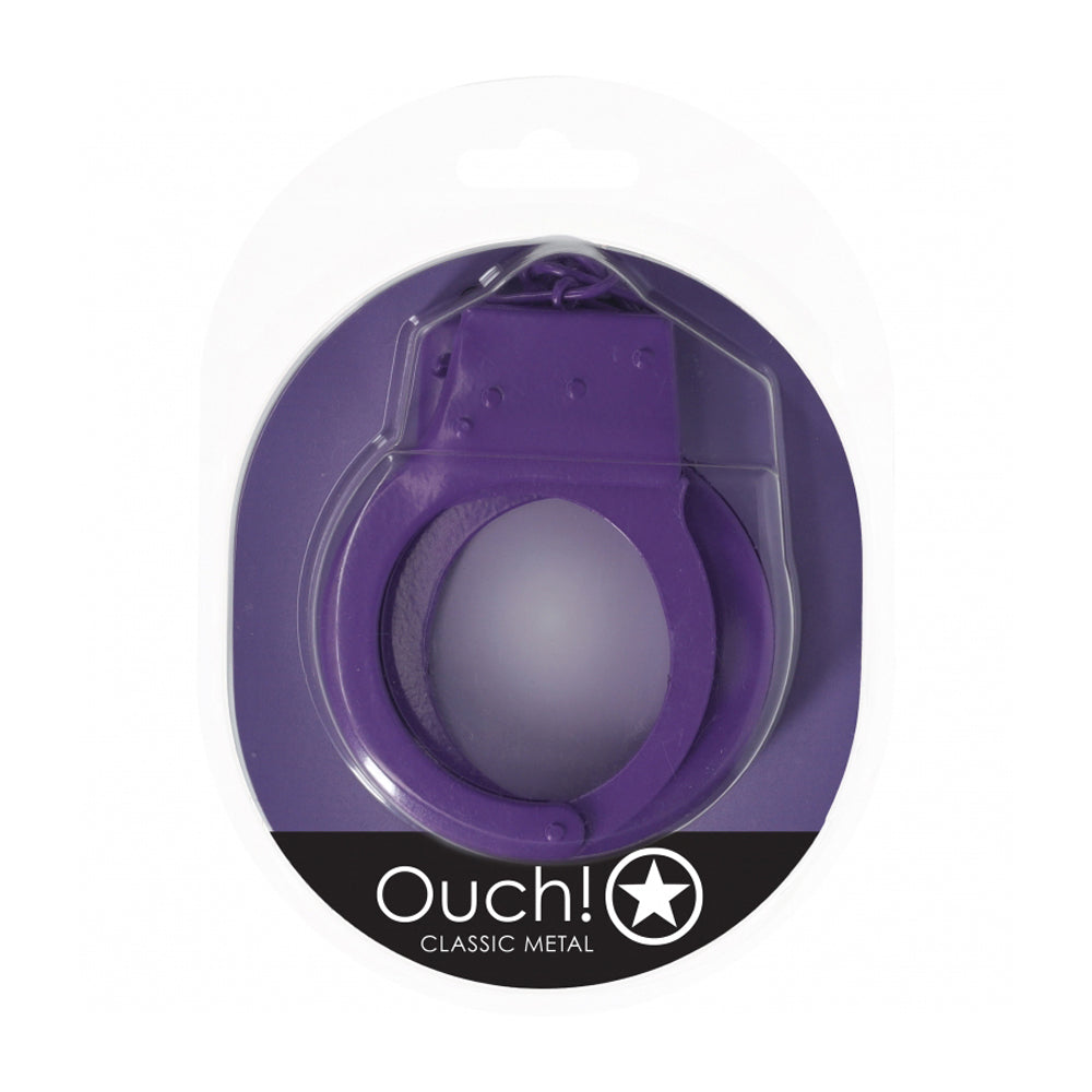 Ouch! Classic Metal Handcuffs Purple | 8714273058287 | Discreet Personal Wellness