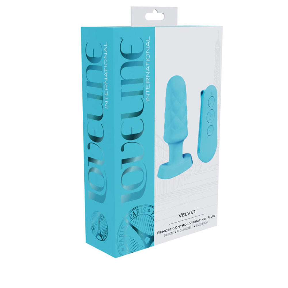 Loveline Velvet Remote Vibrating Plug Blue | 8714273058614 | Discreet Personal Wellness