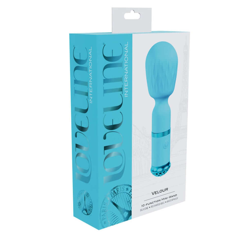 Loveline Velour Mini-Wand Blue | 8714273058690 | Discreet Personal Wellness
