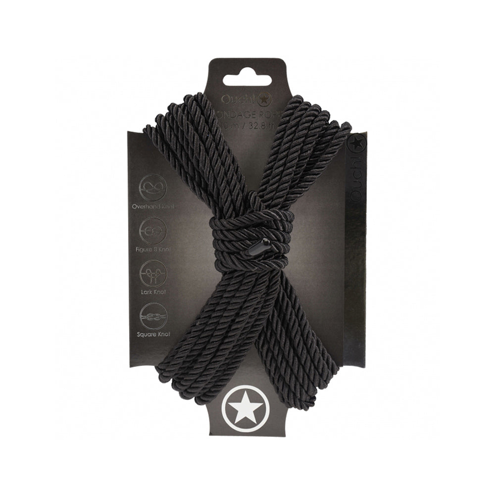 Ouch! Bondage Rope 10 Meter Nylon Black | 8714273059376 | Discreet Personal Wellness