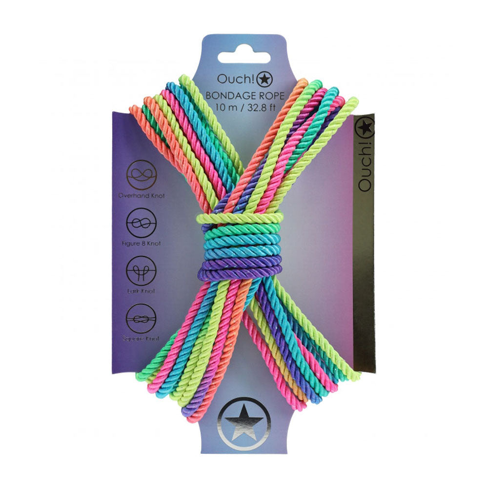Ouch! Bondage Rope 10M Nylon Bright | 8714273059406 | Discreet Personal Wellness